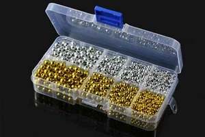 Set di perle Ø 3/4/5/6 mm 2140 pz in Box Set di Perle di Plastica Lucide, P-99m - Foto 1 di 3