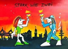Farbsiebdruck Udo Lindenberg " Stark wie Zwei" gerahmt- Neu April 24
