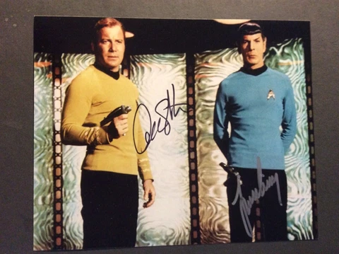 STAR TREK WILLIAM SHATNER SIGNED 8-10 LEONARD NIMOY COA Cover