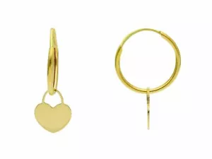 ORECCHINI ORO GIALLO O BIANCO O ROSA 18K, A CERCHIO CON PICCOLO CUORE PENDENTE - Foto 1 di 8