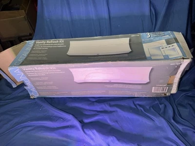 CATALINA Kit de Actualización de Cubierta de Luz de Tocador, Difusor de Tono de Tela de Lino Blanco 21"L Foto 1 de 3