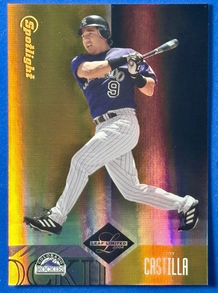 2004 Leaf Limited Spotlight Gold SP Vinny Castilla 13/25 #160 Rockies Braves - Image 1 of 3