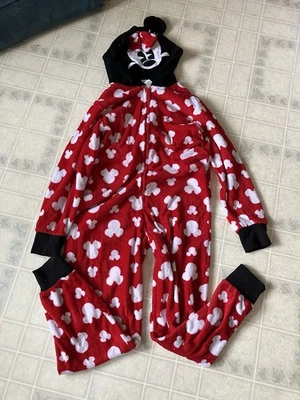 Disney Adult Size 4-6 (small) One piece Fleece Minnie Mouse Hooded with Tail - Image 1 of 4