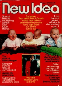 New Idea - Sept. 5, 1981 - Leitch quads, Jaclyn Smith, Jackie O, Bonner + Caine - Picture 1 of 3