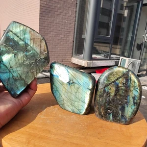 4.7LB3Pcs Natural Labradorite moonstone Quartz Crystal Freeform Mineral Specimen - Picture 1 of 16