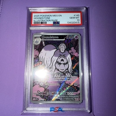2025 POKEMON MEG EN-MEGA EVOLUTION ILLUSTRATION RARE #145 HOUNDSTONE PSA 10 - Image 1 of 2