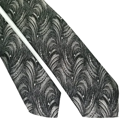 Corbata Paco Rabanne Lujo Ajustada Gris Patrón Abstracto 54" Largo 2.5" Ancho Foto 1 de 4