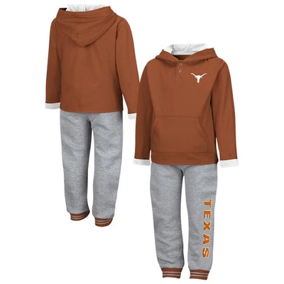 Toddler Colosseum  Texas Orange/Heather Gray Texas Longhorns Poppies Hoodie and - Image 1 of 3