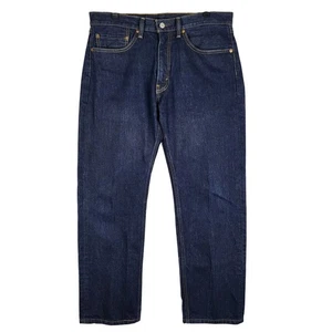 Levi's 505 Regular Fit Jeans Mens W35 L30 Dark Wash Denim Pants - Picture 1 of 8