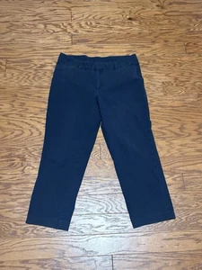 Pantaloni chino dritti Faded Glory donna blu navy bi-stretch vita media, taglia 14 - Foto 1 di 4