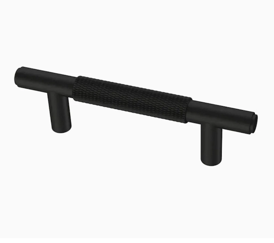 Brainerd P44271W-FB 3" Knurled Bar Cabinet & Drawer Pull Matte Black 10 Pieces