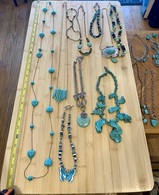 Turquoise Inspired, Boho, Jewelry, Silver, And Gold Tone Metal - Image 1 of 4