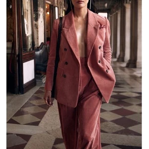SET Banana Republic Corduroy Rivoli Double Breasted Blazer & Relaxed Pant Suit - Picture 1 of 12