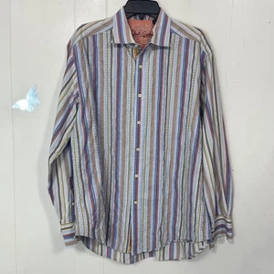 Camisa Robert Graham Talla XL Manga Larga Rayas Abotonada Multicolor Ropa de Hombre - Imagen 1 de 11
