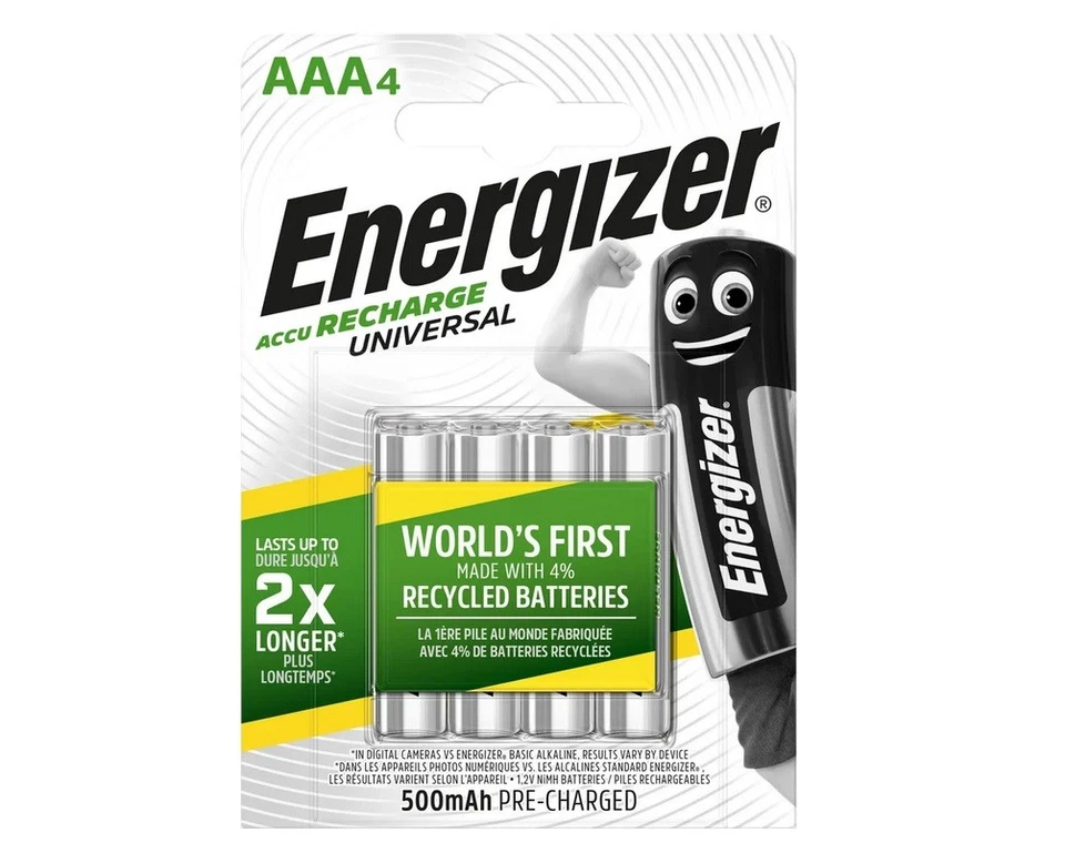 4x Energizer AAA 500mAh Akku für Fernbedienungen Taschenlampen Spielzeugen - Bild 1 von 1