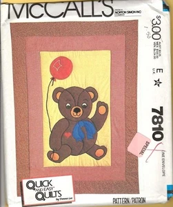 Patrón McCall's Craft Oso de Peluche Edredón Costura Vintage 1981 NUEVO - Imagen 1 de 3