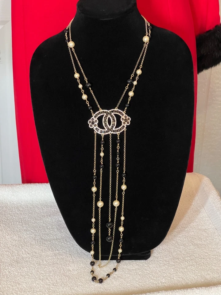 Authentic Chanel Necklace Layered Pearl, Beads,Stones - Image 1 of 4