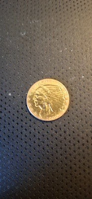 Moneda de oro cabeza india de $2,50 de 1909 #12 r3 Foto 1 de 2