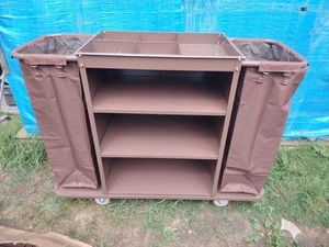 Hotel Loundry Trolley Cleaning Cart Whit Separte - Picture 1 of 20