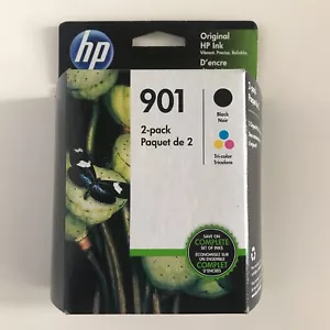 4/2023 Genuine HP 901 Black and Tri-color Ink Cartridges Combo Pack CN069FN OEM - Picture 1 of 4