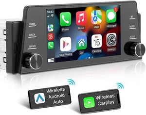 Single Din Car Stereo 5" Wireless AppleCarplay/AndroidAuto Type C,FM/SWC/MIC/AUX - Bild 1 von 8
