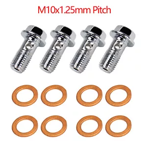 4x Perno Banjo Freno Acero 10mm M10 x 1.25MM Para Cilindro Maestro Pinza - Imagen 1 de 9