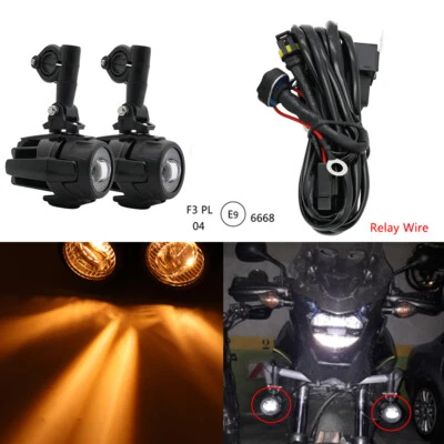 2X LED Auxiliary Fog Light Safety Driving Spot Lamp for BMW R1200GS Motorcycles - Изображение 1 из 4