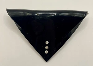 80’s Vintage Shiny Bold Black Geometric Hair Clip Barrette W/ Rhinestone 4” - Picture 1 of 3