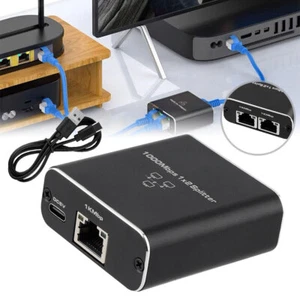 1000Mbps Ethernet Splitter Adapter RJ45 Cable LAN Network Internet 1 IN 2 Out AU - Picture 1 of 12