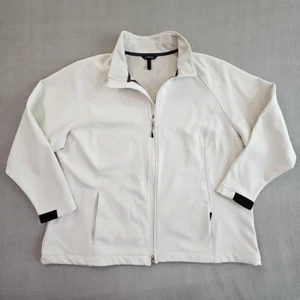 Lands' End Full Zip Performance Jacket Men's XXL White Waffle Insulated EUC LN - Picture 1 of 17