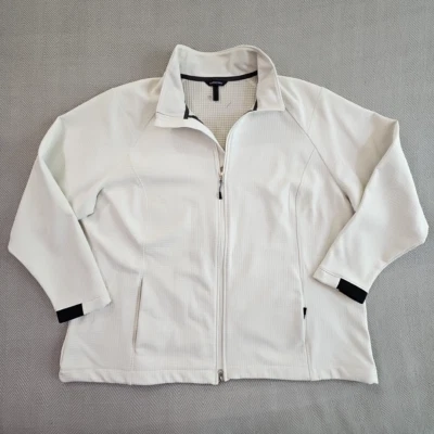 Lands' End Full Zip Performance Jacket Men's XXL White Waffle Insulated EUC LN - Image 1 of 4