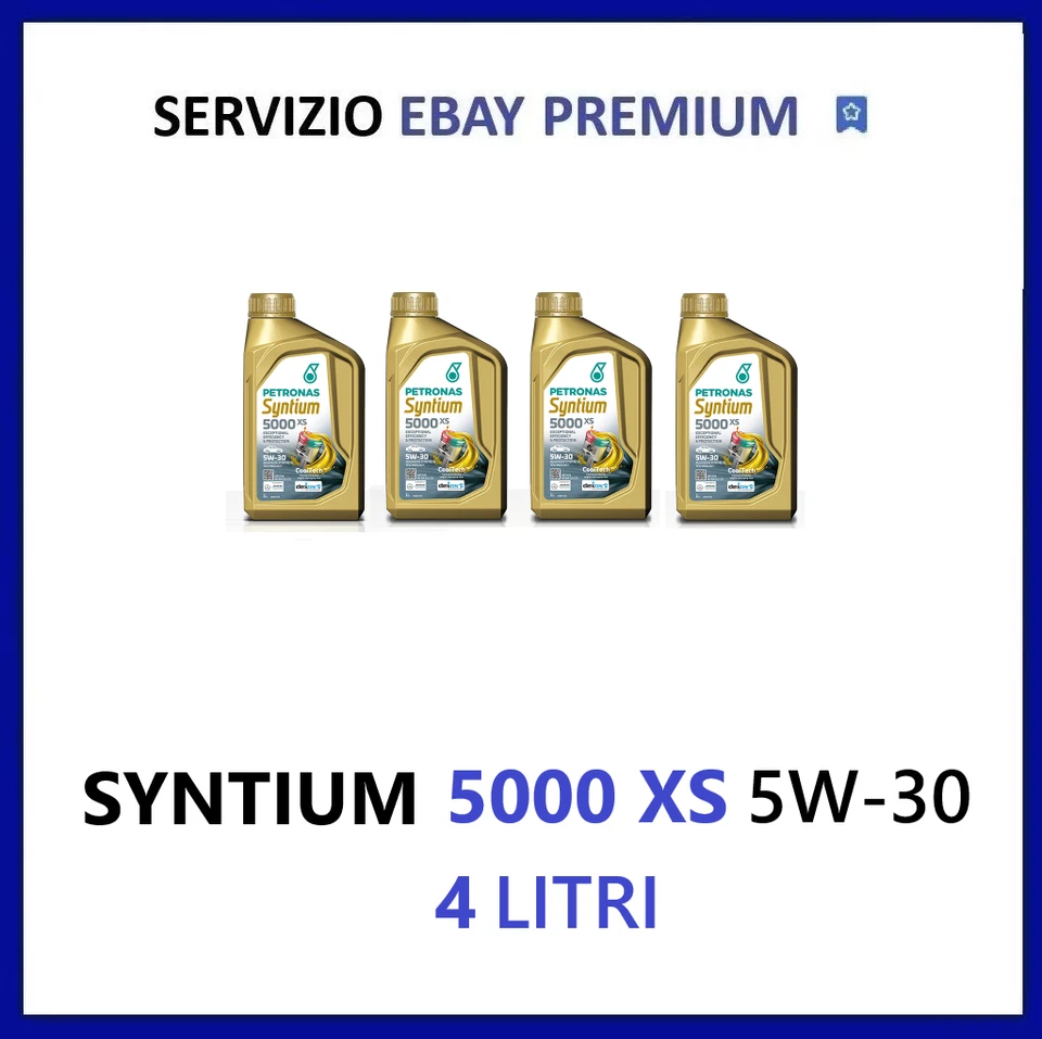 4 Litri Olio Motore Petronas Syntium 5000 Xs 5W30 FCA 955535 S3 Synthetic C2/C3