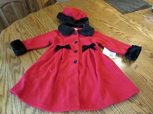 Sophie Rose Toddler Girl Red Fleece Coat & Hat Set Size 2T NWT $60 - Picture 1 of 10