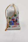 LILLIAN VERNON Mini Porcelain Hanging Bell 1988 Vintage Christmas Ornament