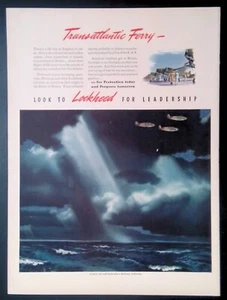 Print Ad 1940's Lockheed Trans-Atlantic Ferry Hudson Aircraft Bombers Burbank CA - Imagen 1 de 1