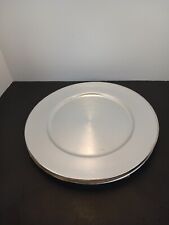 Set Of 4 Silver Tone Plastic 13" Round Decorative Charger Plates Belk Home 