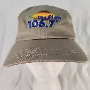 Cap Chicago 106.7 The Fish Radio Hat Strap Back Beige Embroidered RARE - Picture 1 of 7