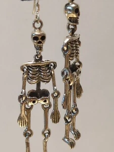 Sterling Silver Skeleton Earrings - Picture 1 of 11
