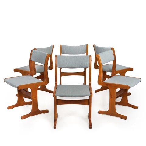 Danish Modern Set of Six Teak Dining Chairs by Gangso Møbler, 20th Century Cover