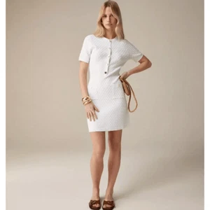 Vestido Suéter J.Crew Nuevo con Etiquetas Texturizado Dama Blanco Preppy Clásico Tejido Elástico XS - Imagen 1 de 5