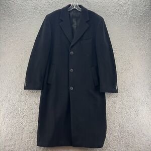 Lauren Ralph Lauren Coat Mens 40L  Black Wool Overcoat Long Sport Trench Jacket