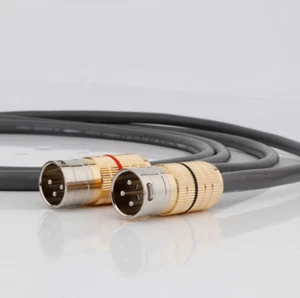 Pair HiFi XLR Cables Signal Wire With 3Pin Plug Glod Plated Connectors Adapters - Picture 1 of 9