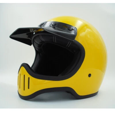 DOT Full face motorcycle helmet big vison vintage custom bike helmet fiberglass - Image 1 of 4