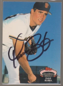 Autographed 1992 Stadium Club Dave Burba - Giants - Picture 1 of 1