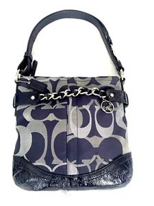 COACH Bag Blue Pattern with Adjustable Handle. - Picture 1 of 18