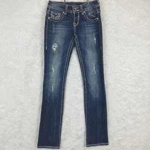 Jeans donna Vigoss Chelsea denim dritto blu baffo distrutto vita bassa 2 - Foto 1 di 12