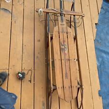 VINTAGE/ ANTIQUE YANKEE CLIPPER  No 55H METAL  AND WOOD SNOW SLED 56”