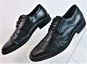 Joseph Abound scarpe eleganti Oxford stringate a coda di rondine da uomo in pelle nera taglia 11 D - Foto 1 di 7