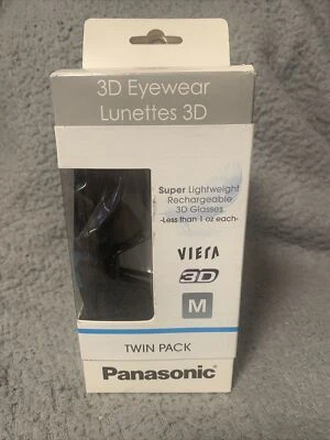 Panasonic TY-EW3D3MU Active 3D Glasses Twin Pack. Lot Of 2 New Glasses Sz M - Image 1 of 4