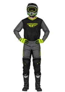 2023 FLY RACING F-16 ADULT MOTOCROSS KIT BLACK/GREY/HI-VIZ - Picture 1 of 4